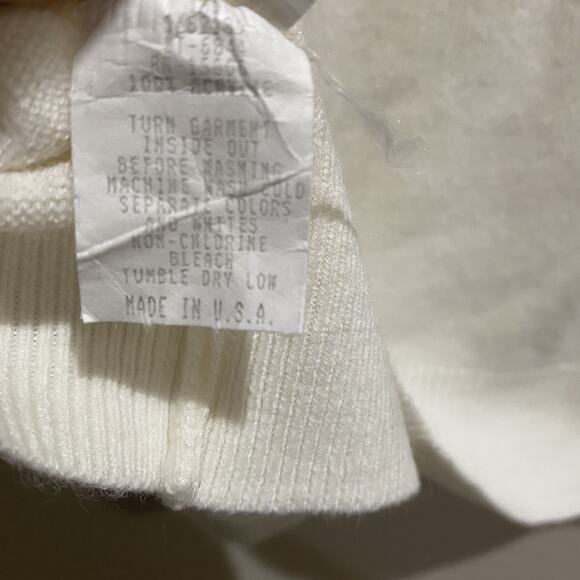 LORD & TAYLOR Designer Winter Classic Mock-Neck Sweater M EU 38 Cream Pullover - Picture 5 of 5